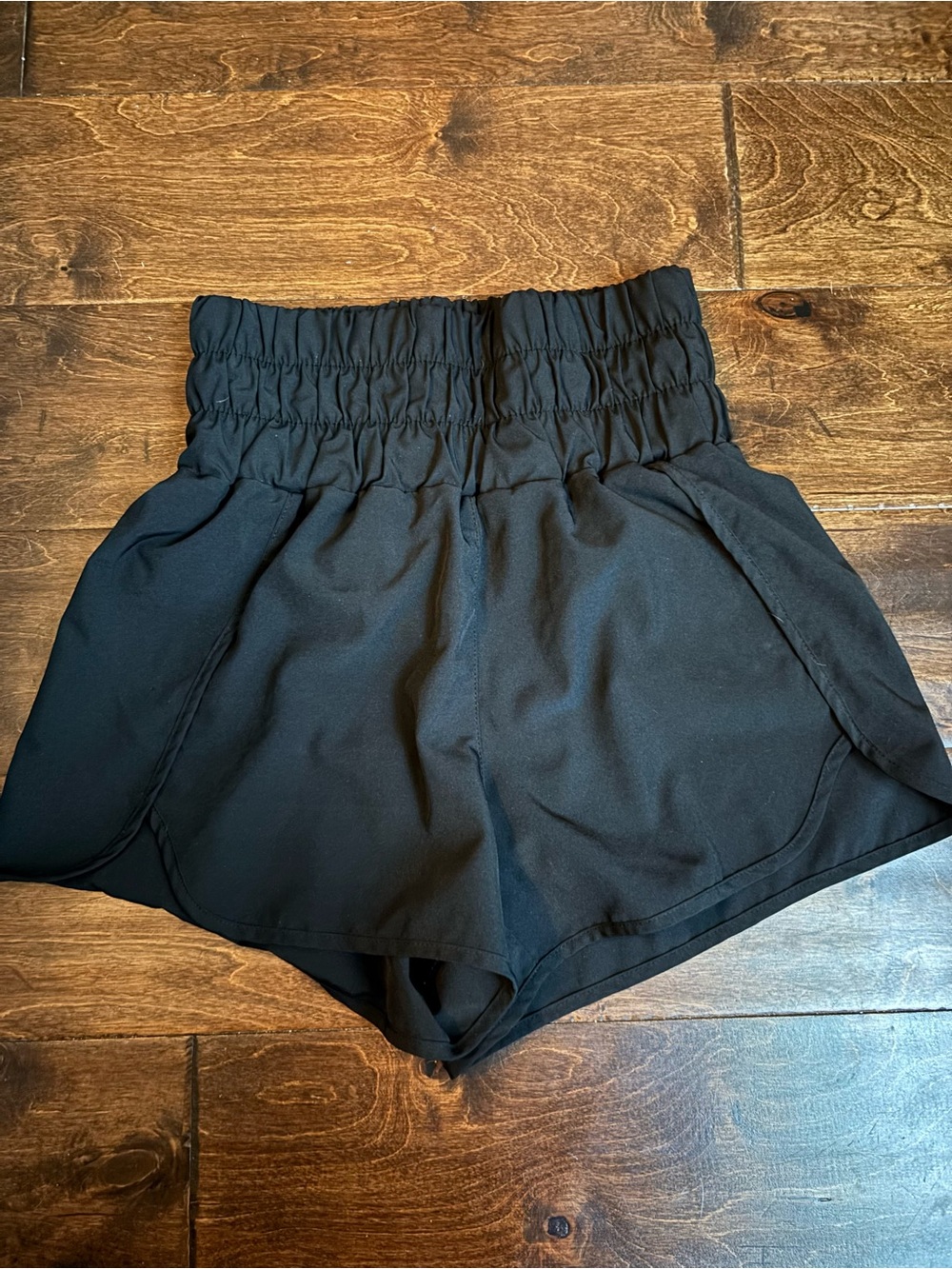 High-Waist Black Women’s Shorts with Elastic Smocked Waist Sz Small